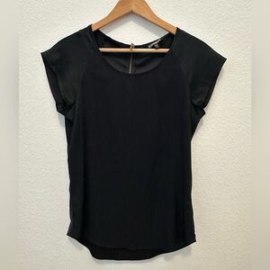 Express Black Cap Sleeve Crew Neck Blouse